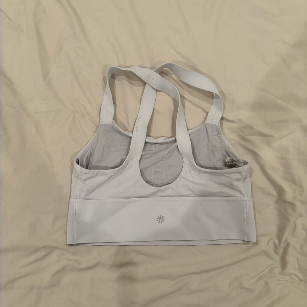 White Athleta longline sports bra